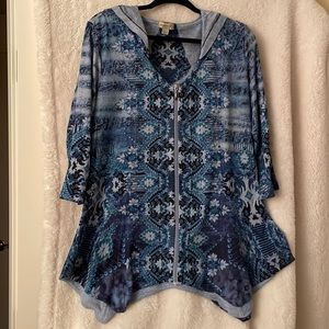 One World Hooded Sweater Zip Front